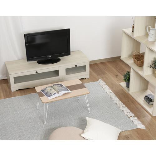 突板折畳ローテーブル ライン