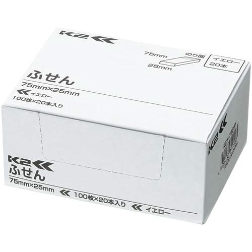 普通粘着 コクヨ ふせん 付箋 75×25mm パステルカラー K2