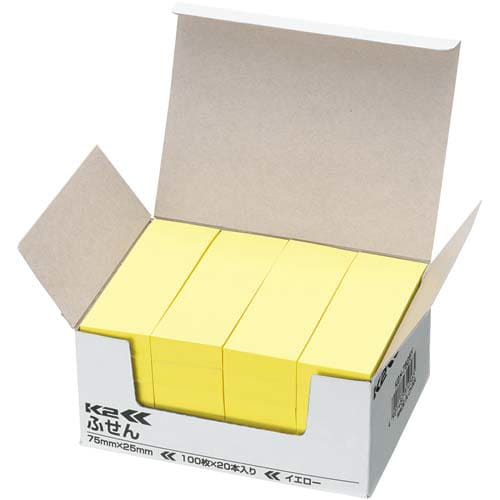 普通粘着 コクヨ ふせん 付箋 75×25mm パステルカラー K2