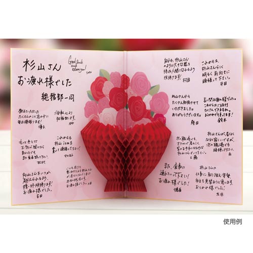デザインフィル カラー色紙 二つ折り ハニカム 花束柄 カウネット