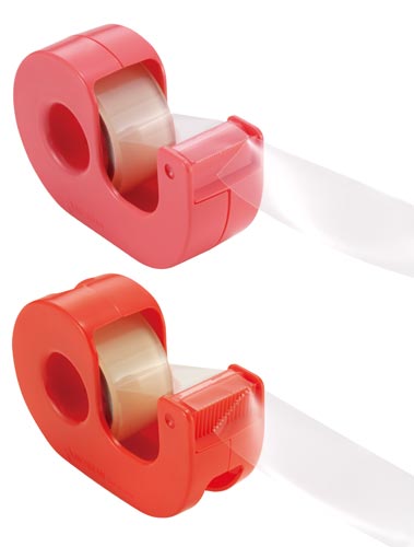 ニチバン セロテープ小巻カッター付まっすぐ切れるタイプ 赤 レッド 
