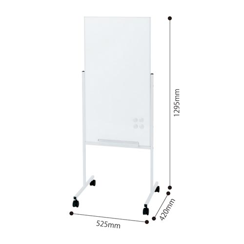 案内板両面ホワイトボードキャスター付き　幅５２５×奥行４２０×高さ１２９５ｍｍ　ホワイトボード　キャスター付き　ＴＫＴ０２ＷＷ　インフォメーションボード