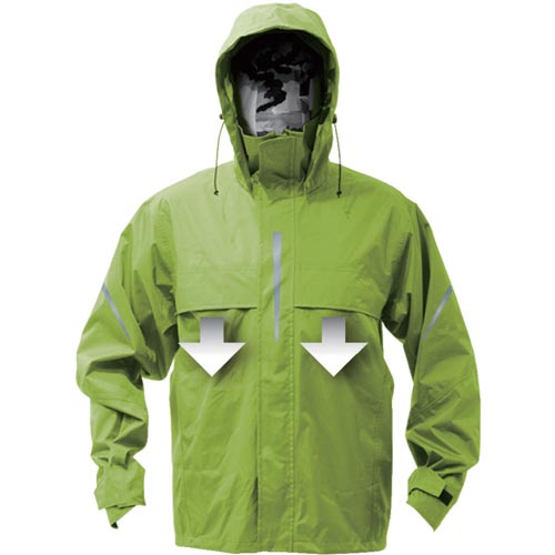 最大15%OFFクーポン トラスコ中山 ベンチレーション（通気口）付レインスーツライム 服＆ファッション小物