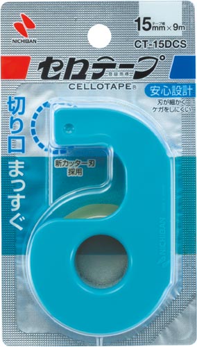 ニチバン セロテープ小巻カッター付まっすぐＳブルー×５ スカイブルー