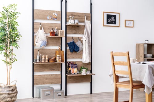 ウッドウォールラック ハーフ棚板付き