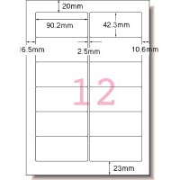 エーワン ＰＣ＆ワープロラベル ＮＥＣ文豪２列１２面１００枚 Ａ４