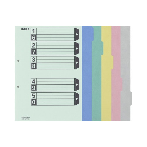 カラー仕切カード (ガバット・背幅伸縮ファイル用)