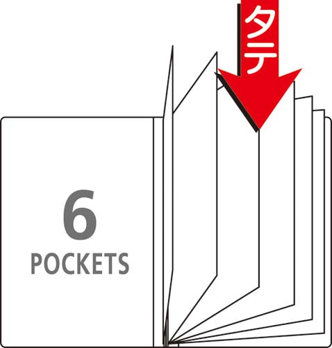 ポケットファイルα６ポケット＜ノビータα＞黄緑　ラ－ＮＦ６ＬＧ