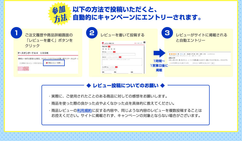 以下の方法で投稿いただくと、自動的にキャンペーンにエントリーされます。