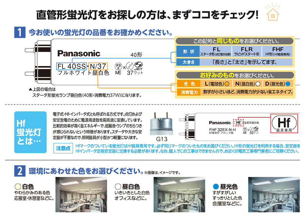 パナソニック直管形蛍光灯＿探し方｜カウネット
