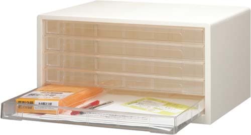 樹脂製レターケース A3 浅型5段 白