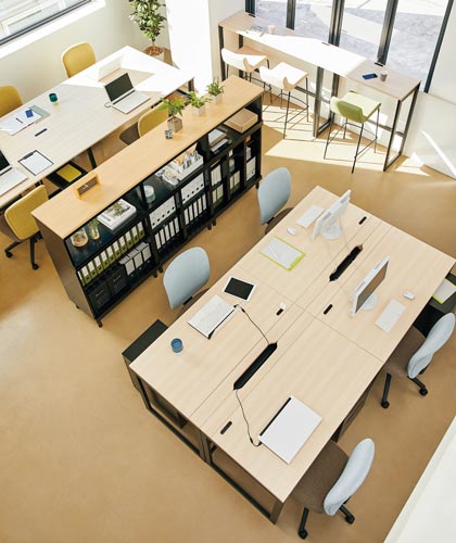 リスムハイデスクW1000 黒脚 ナチュラル